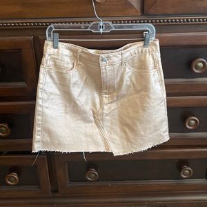 Rose metallic mini skirt